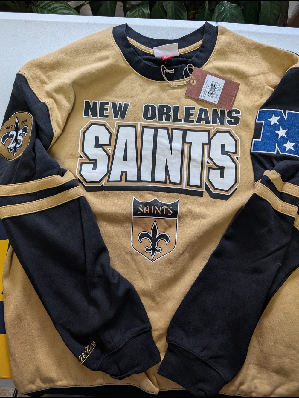 Mitchell & Ness New Orleans Saints Crewneck - Black & Gold